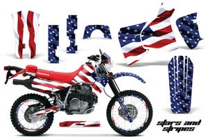 Honda XR650L Dirt Bike Graphic Kit - 1993-2018 Stars and Stripes Red White & Blue
