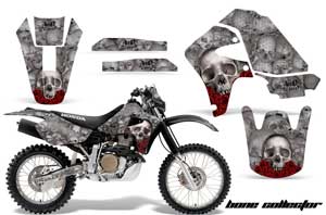 Honda XR650R Dirt Bike Graphic Kit - 2000-2010 Bone Collector Silver