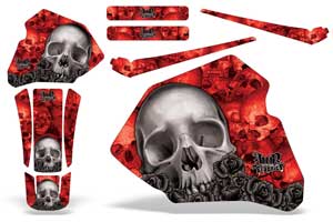 Honda XR80 Dirt Bike Graphic Kit - 1985-2000 Bone Collector Red