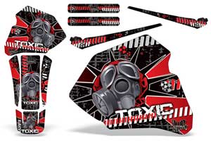 Honda XR80 Dirt Bike Graphic Kit - 1985-2000 Toxicity Red