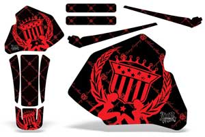 Honda XR80 Dirt Bike Graphic Kit - 1985-2000 Reloaded Red