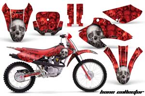 Honda XR100 Dirt Bike Graphic Kit - 2001-2003 Bone Collector Red