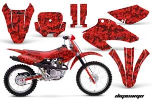 Honda XR80 Dirt Bike Graphic Kit - 2001-2003 Digicamo Red