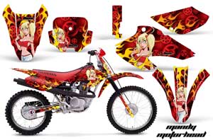 Honda XR80 Dirt Bike Graphic Kit - 2001-2003 Motorhead Mandy Red