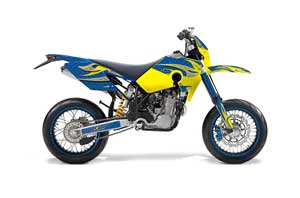 Husaberg FS / FE Dirt Bike Graphic Kit - 2006-2008 Tribal Flames Blue