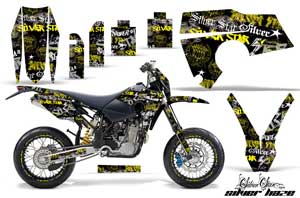 Husaberg FS / FE Dirt Bike Graphic Kit - 2006-2008 Silver Star - Silverhaze Yellow