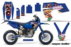 Husaberg FS / FE Dirt Bike Graphic Kit - 2006-2008 Vegas Baller Blue
