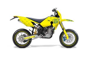 Husaberg FS / FE Dirt Bike Graphic Kit - 2006-2008 Silver Star - Reloaded Yellow