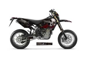 Husaberg FC / FE / FS 400 Dirt Bike Graphic Kit - 2001-2005 Bone Collector Black