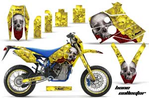 Husaberg FC / FE / FS 400 Dirt Bike Graphic Kit - 2001-2005 Bone Collector Yellow