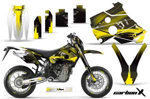 Husaberg FC / FE / FS 400 Dirt Bike Graphic Kit - 2001-2005 Carbon X Yellow