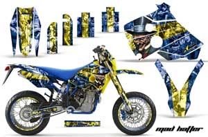 Husaberg FC / FE / FS 400 Dirt Bike Graphic Kit - 2001-2005 Mad Hatter Blue