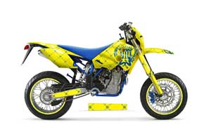 Husaberg FC / FE / FS 400 Dirt Bike Graphic Kit - 2001-2005 Silver Star - Reloaded Yellow
