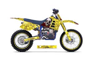 Husaberg FC 501 Dirt Bike Graphic Kit - 1997-1999 Bone Collector Yellow
