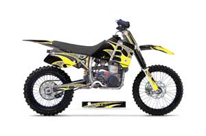 Husaberg FC 501 Dirt Bike Graphic Kit - 1997-1999 Tribal Flame Yellow