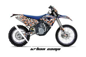 Husaberg FS / FE 450 Dirt Bike Graphic Kit - 2009-2012 Urban Camo Orange