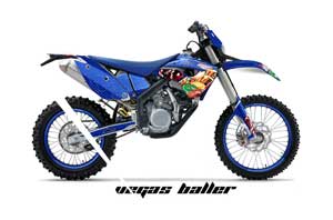 Husaberg FS / FE 450 Dirt Bike Graphic Kit - 2009-2012 Vegas Baller Blue