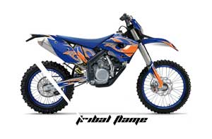 Husaberg FS / FE 450 Dirt Bike Graphic Kit - 2009-2012 Tribal Flames Orange