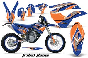 Husaberg FS / FE 670 Dirt Bike Graphic Kit - 2009-2012 Tribal Flames Orange