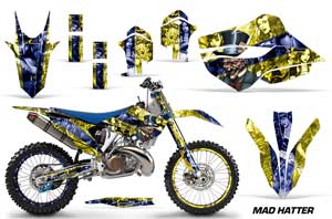 Husaberg TC / FC 250 Dirt Bike Graphic Kit - 2013-2014 Mad Hatter Yellow