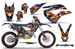 Husaberg TE 125 Dirt Bike Graphic Kit - 2011-2012 Firestorm Blue