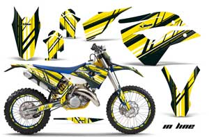 Husaberg TE 125 Dirt Bike Graphic Kit - 2011-2012 In Line Yellow