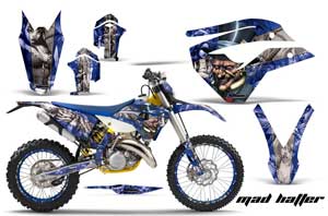 Husaberg TE 125 Dirt Bike Graphic Kit - 2011-2012 Mad Hatter Blue