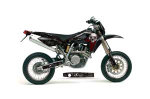 Husqvarna SM / SMR 450 / 530 Dirt Bike Graphic Kit - 2005-2010 Bone Collector Black