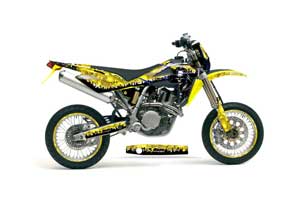 Husqvarna SM / SMR 450 / 530 Dirt Bike Graphic Kit - 2005-2010 Reaper Yellow