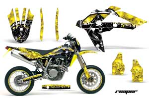 Husqvarna SM / SMR 450 / 530 Dirt Bike Graphic Kit - 2005-2010 Reaper Yellow