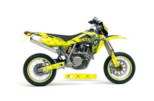 Husqvarna SM / SMR 450 / 530 Dirt Bike Graphic Kit - 2005-2010 Silver Star - Reloaded Yellow