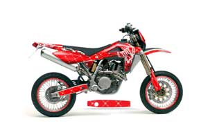 Husqvarna SM / SMR 450 / 530 Dirt Bike Graphic Kit - 2005-2010 Silver Star - Reloaded Red