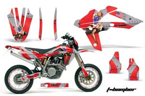 Husqvarna SM / SMR 450 / 530 Dirt Bike Graphic Kit - 2005-2010 T Bomber Red