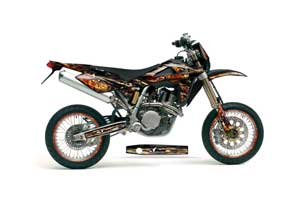 Husqvarna SM / SMR 450 / 530 Dirt Bike Graphic Kit - 2005-2010 Firestorm Black