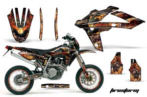 Husqvarna TC / TE 450 Dirt Bike Graphic Kit - 2005-2010 Firestorm Black