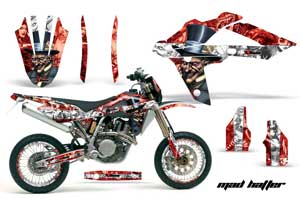 Husqvarna TC / TE 450 Dirt Bike Graphic Kit - 2005-2010 Mad Hatter Red