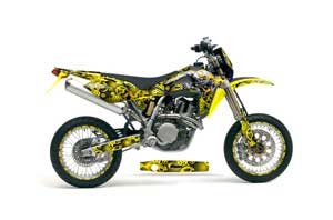 Husqvarna SM / SMR 450 / 530 Dirt Bike Graphic Kit - 2005-2010 Motorhead Yellow
