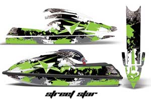 Kawasaki 750 SX / SXR Jet Ski Graphic Kit - 1992-1998 Street Star Green