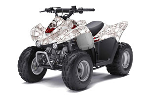 Kawasaki KFX 50 / 90 ATV Graphic Kit - 2007-2021 Bone Collector White
