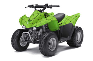 Kawasaki KFX 50 / 90 ATV Graphic Kit - 2007-2021 Silver Star - Reloaded Green