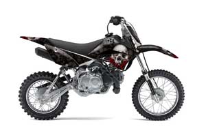 Kawasaki KLX110L Dirt Bike Graphic Kit - 2010-2018 Bone Collector Black
