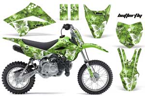 Kawasaki KLX110 Dirt Bike Graphic Kit - 2010-2016 Butterfly Green