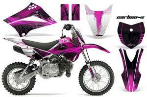 Kawasaki KLX110 Dirt Bike Graphic Kit - 2010-2016 Carbon X Pink