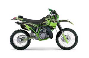 Kawasaki KDX200 Dirt Bike Graphic Kit - 1989-1994 Tribal Flames Green