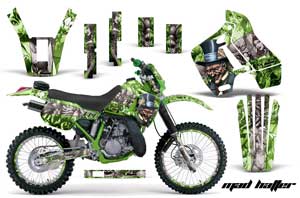 Kawasaki KDX200 Dirt Bike Graphic Kit - 1989-1994 Mad Hatter Green