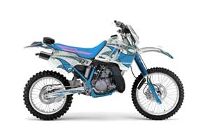 Kawasaki KDX200 Dirt Bike Graphic Kit - 1989-1994 Tibal Flames White