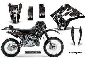 Kawasaki KDX220 Dirt Bike Graphic Kit - 1997-2005 Reaper Black