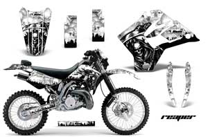 Kawasaki KDX220 Dirt Bike Graphic Kit - 1997-2005 Reaper White