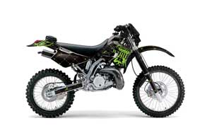 Kawasaki KDX200 Dirt Bike Graphic Kit - 1995-2006 Silver Star - Reloaded Green