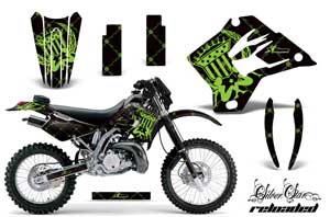 Kawasaki KDX200 Dirt Bike Graphic Kit - 1995-2006 Silver Star - Reloaded Green